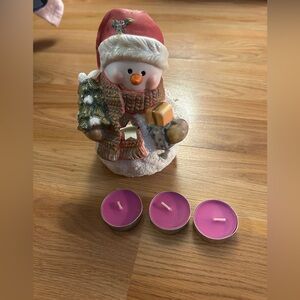 New Christmas ornaments snow man candle burner